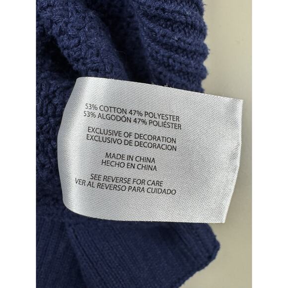 GAP Womens XXL Boxy Fisherman Crewneck Sweater XXL Navy Blue Chunky Knit Preppy - Picture 9 of 10